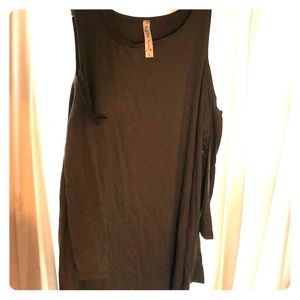 Cold shoulder green shirt